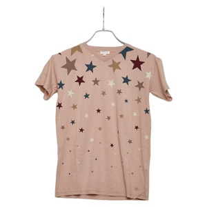 グッチ スタープリント Vネック 半袖Tシャツ サイズ:8 ピンク系 マルチカラー コットン キッズ GUCCI 【中古】
