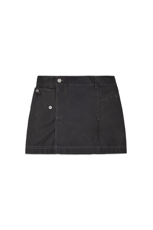 [Matin Kim] POCKET FOLDOVER WRAP MINI SKIRT IN BLACK 正規品 韓国ブランド 韓国通販 韓国代行 韓国ファッション マーティンキム matinkim 日本 店舗