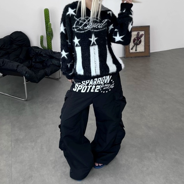 グラフィックワイドフォルムカーゴパンツ 1col R02910