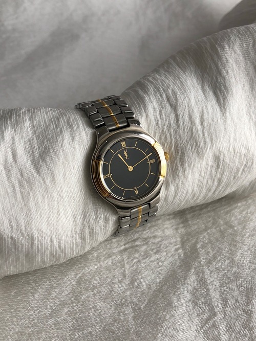 Yves Saint Laurent イヴ・サンローラン 腕時計 シルバー ゴールド YSL ステンレススチール クウォーツ vintage ヴィンテージ オールド ymydvs