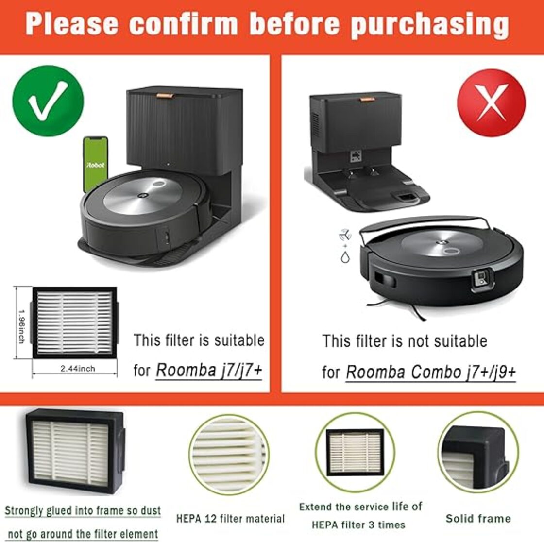 E-HAO 交換用真空部品 iRobot ルンバ コンボ j5+、j5、i5+、i5、i8+ 