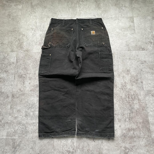 00s USA製 ブラック ダブルニー Carhartt カーハート 詳細写真2