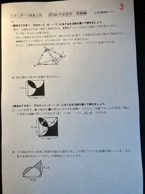 アプロ中学受験プリント（算数と理科）