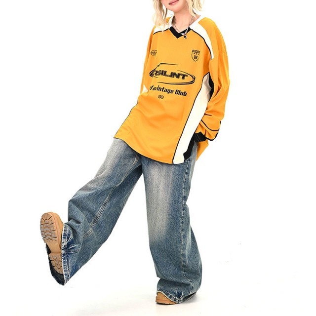 レトロスポーツカラーブロックプルオーバー 2col R00806