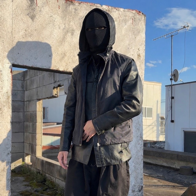 #7196 "LGP" cow leather shirt jacket×"Santa Fe" mesh tech vest