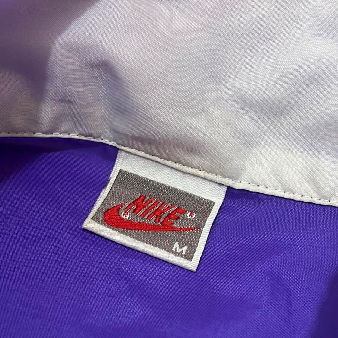 Nike ナイキ ナイロンジャケット 90s ビンテージ 薄手 パープル M 白 