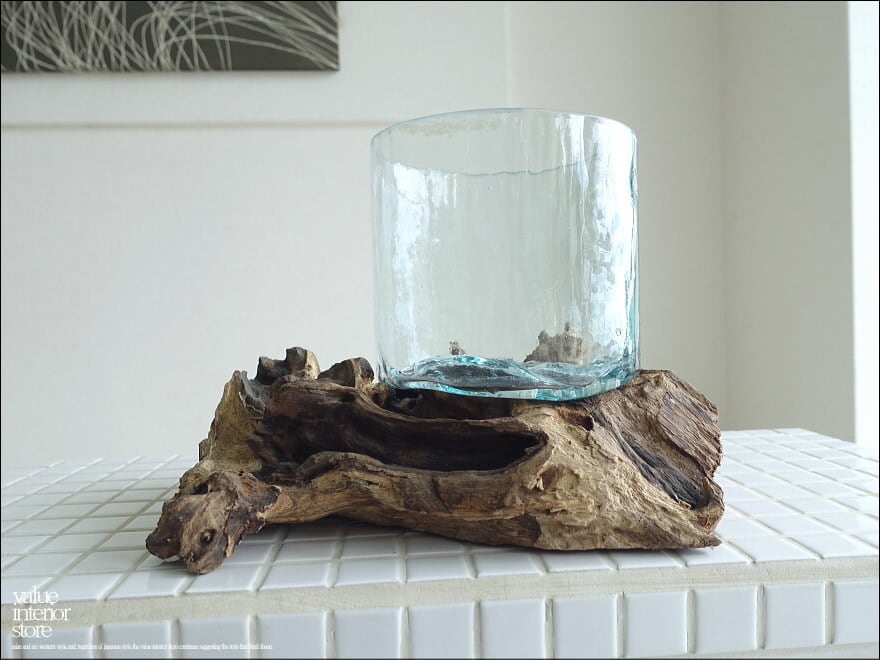 ガラス製　メダカ鉢（流木台座つき） ガラス製 メダカ鉢(流木台座つき) ガラス製 メダカ鉢(流木台座つき