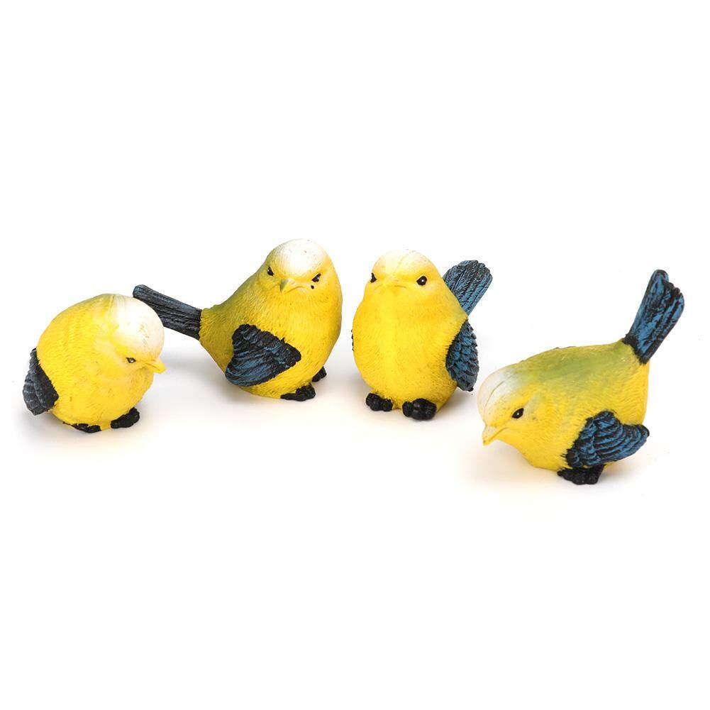 ガーデンオーナメント 小鳥 置物 4個セット 樹脂製 カラフル 6.5x4.5x5cm 庭の装飾 インテリア 屋内屋外用