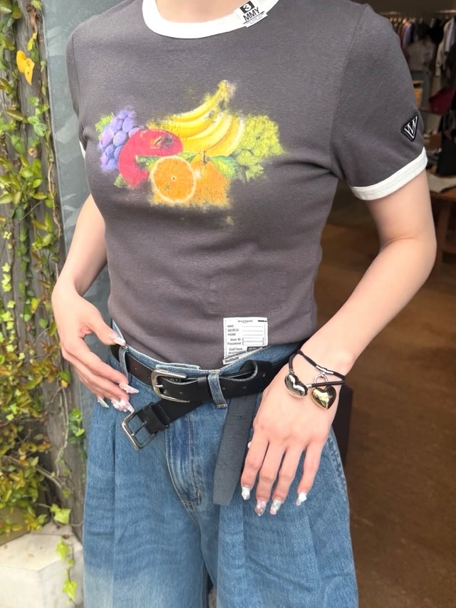【26SS】Maison MIHARA YASUHIRO ミハラヤスヒロ / Fruit Printed Ringer Mini T-shirt / Tシャツ