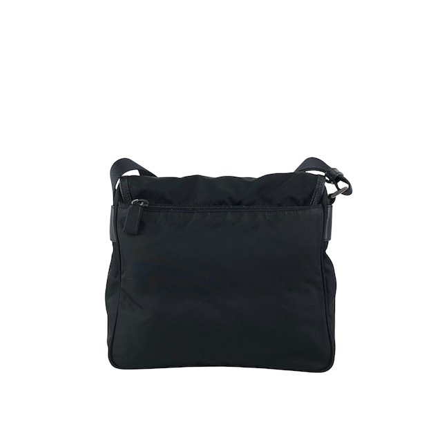 PRADA プラダ ショルダーバッグ ブラック トライアングルロゴ ナイロン フロントバックル vintage ヴィンテージ オールド kyt5ds