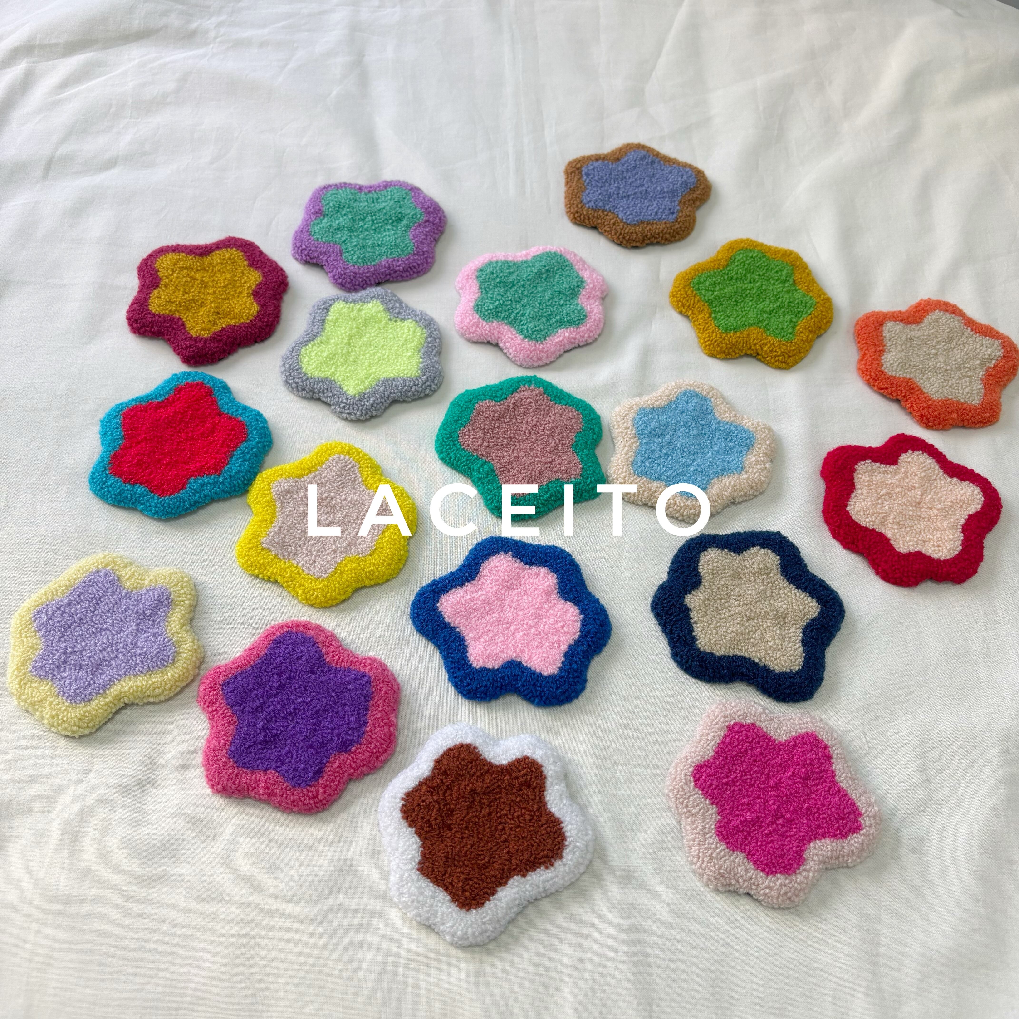 コースター インテリア 韓国風 パンチニードル | Laceito
