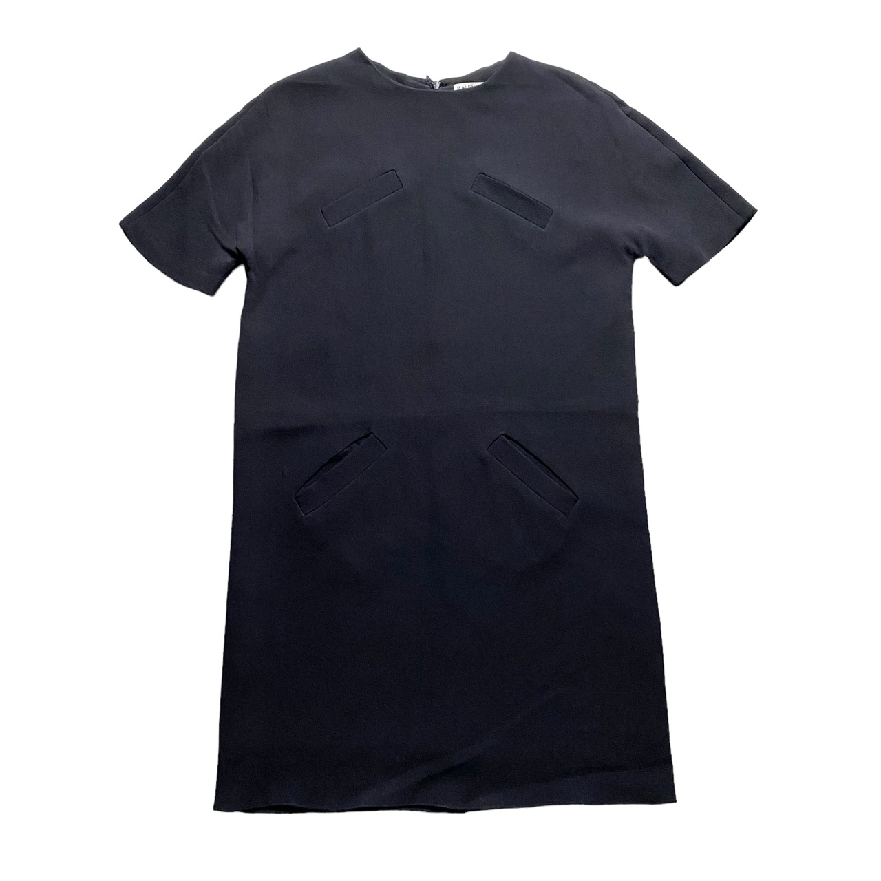 BALENCIAGA black silk mini dress