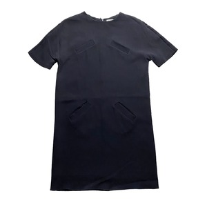 BALENCIAGA black silk mini dress