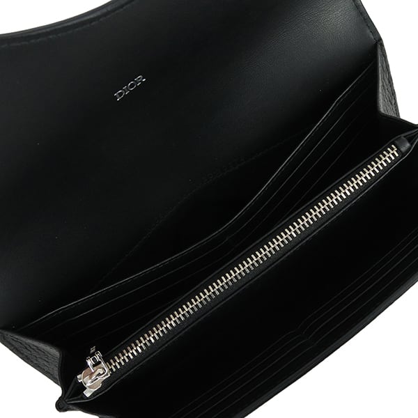 Used DIOR ディオール 長財布 サドル ロングフラップウォレット グレ
