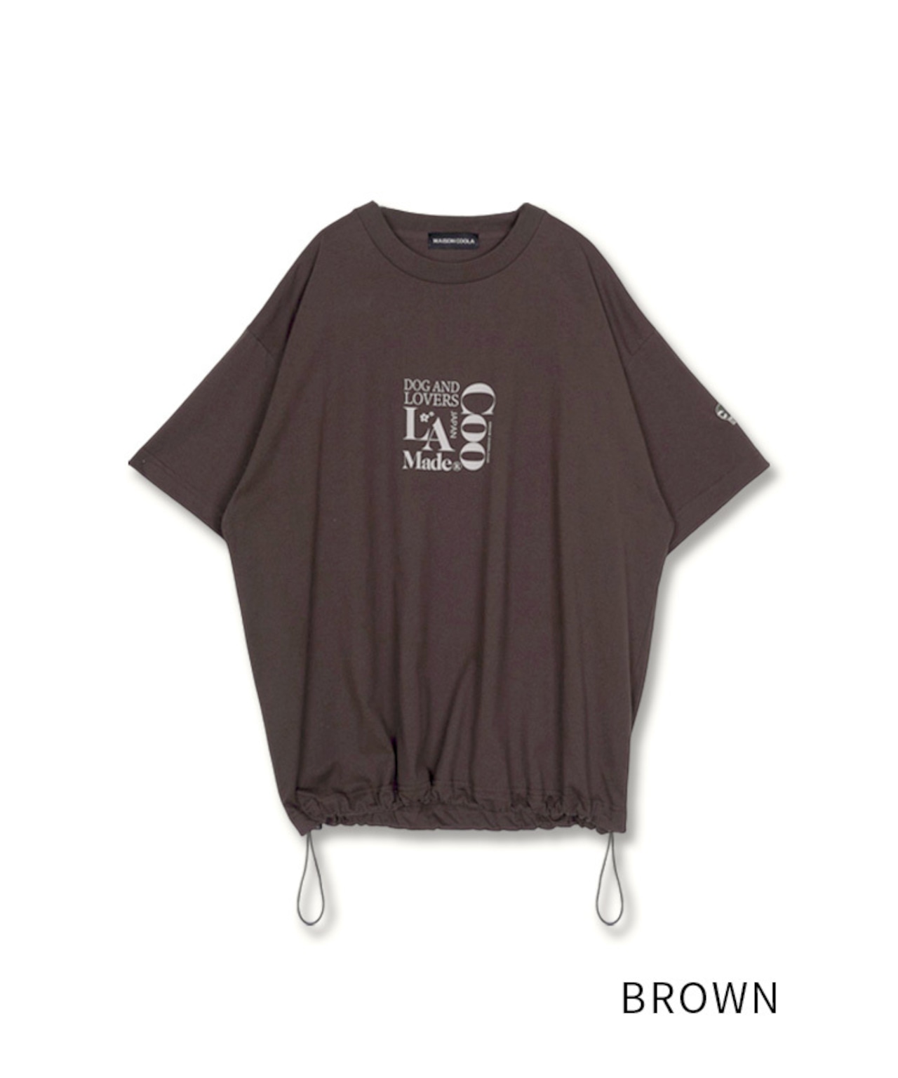 Dog & LOVERS プリントルーズTシャツ (BROWN) CQ-49012