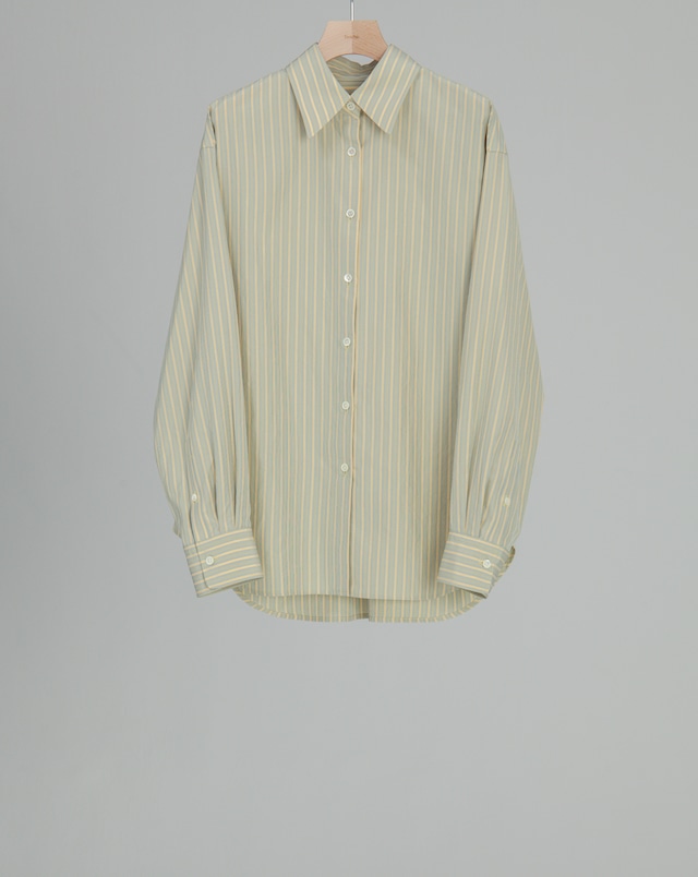 Silk Cotton Stripe Shirt - Yellow