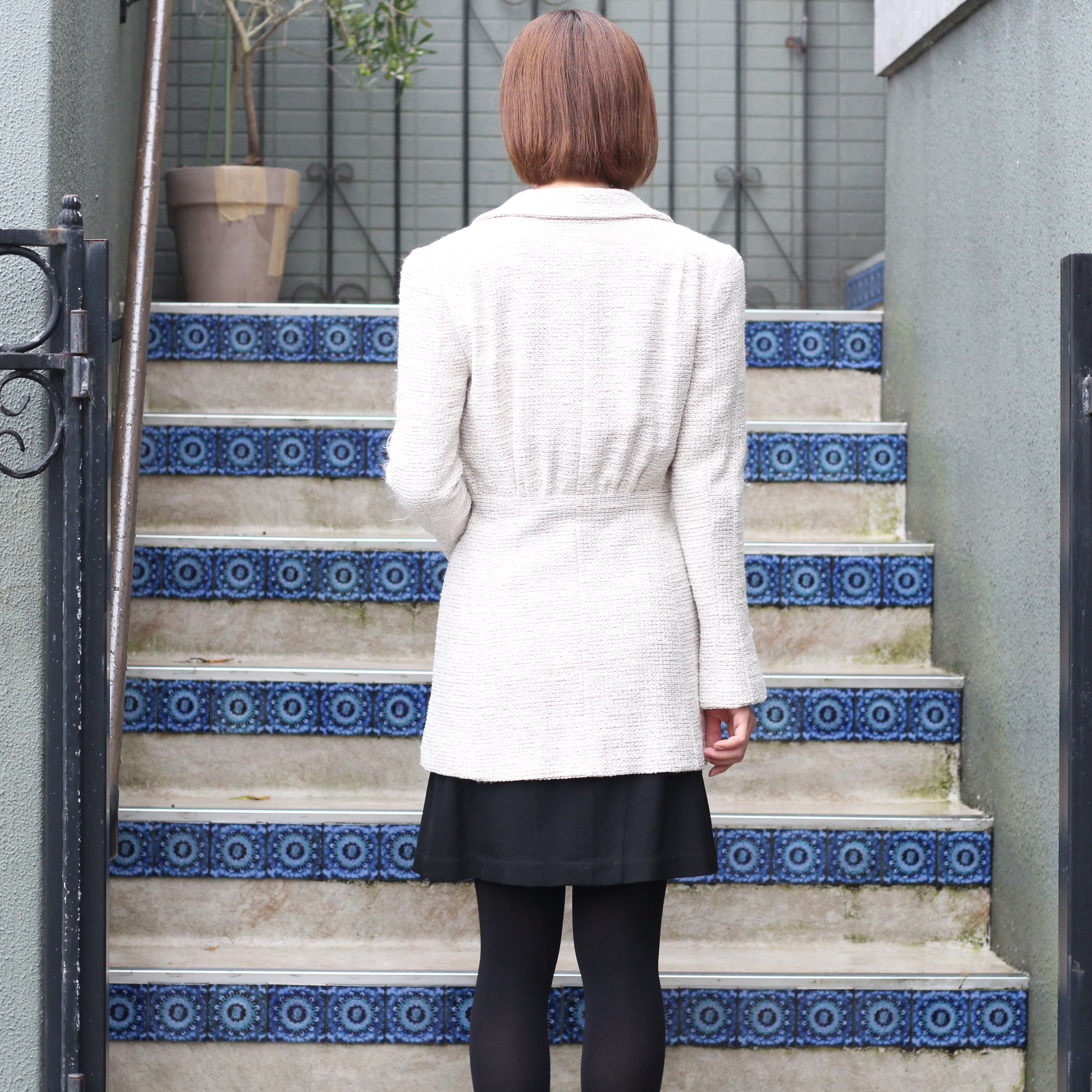 CHANEL 02P COCO MARC HALF ZIP TWEED COATMADE IN FRANCE CHANEL 02P COCO MARC HALF ZIP TWEED COATMADE IN FRANCE