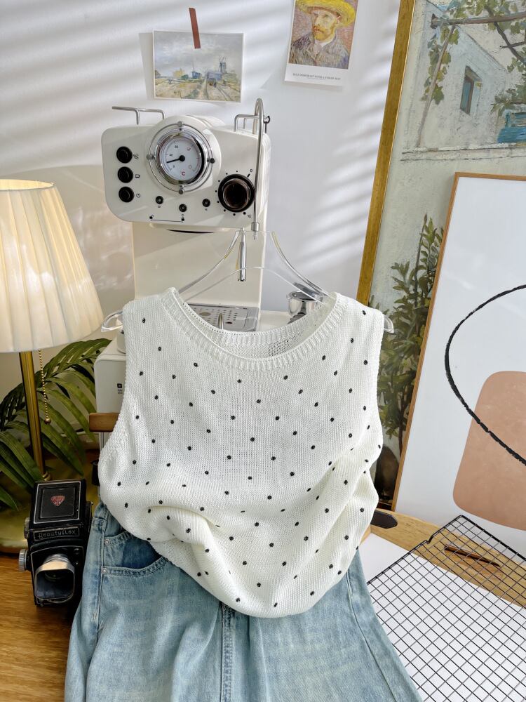 トップス sh tops】ノースリーブドット柄トップス M24555 | nanastyle