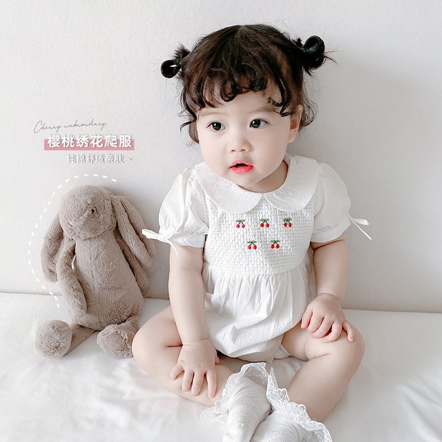 サマー レッド コットン 刺繍 夏物 超面白いベビーショップ8802589386