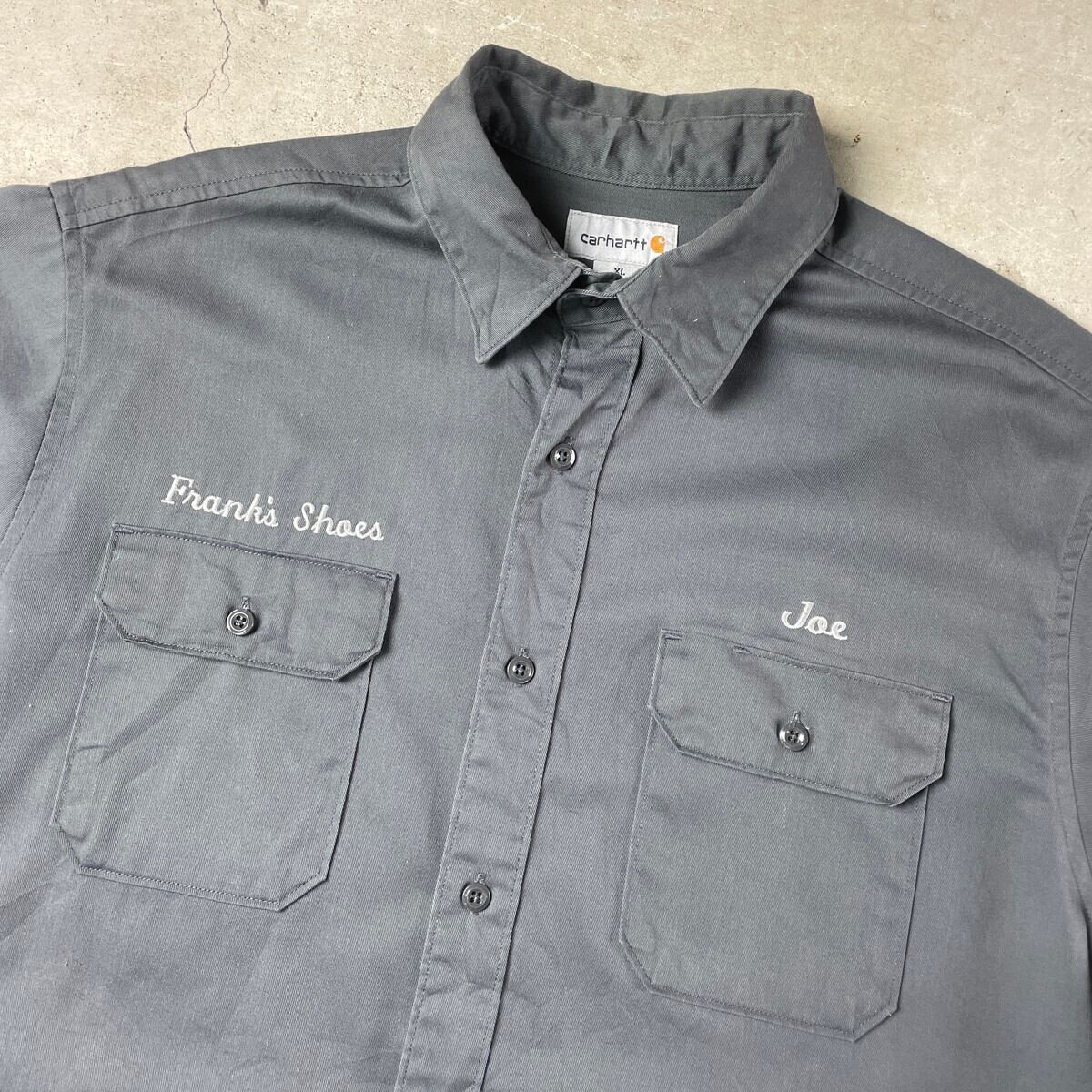 Carhartt カーハート 半袖ワークシャツ メンズXL 古着 グレー【半袖