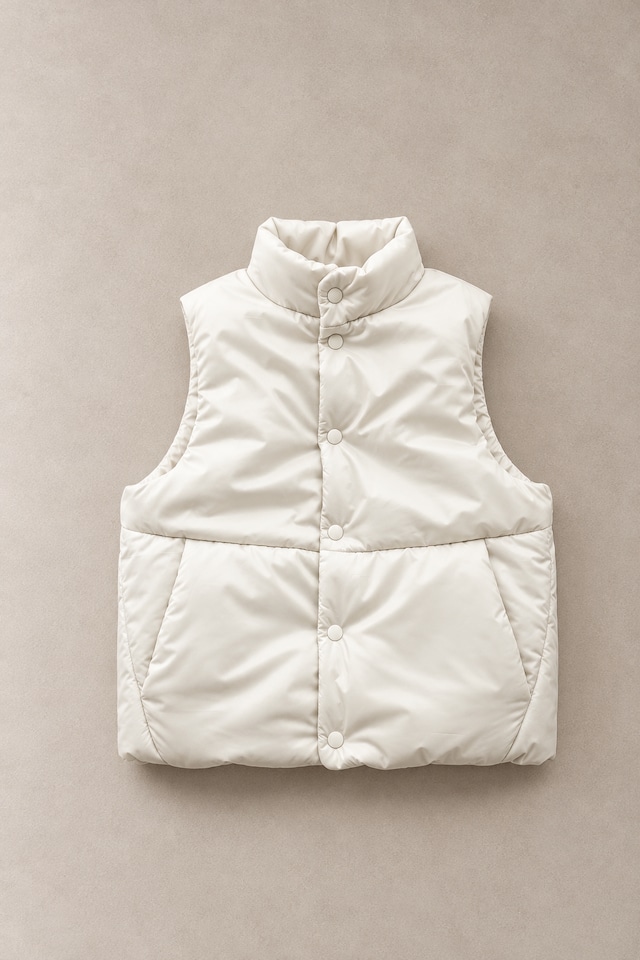 〈 MOUNTEN. 26AW 〉 puff vest / MV02-2020b / WOMEN / oyster