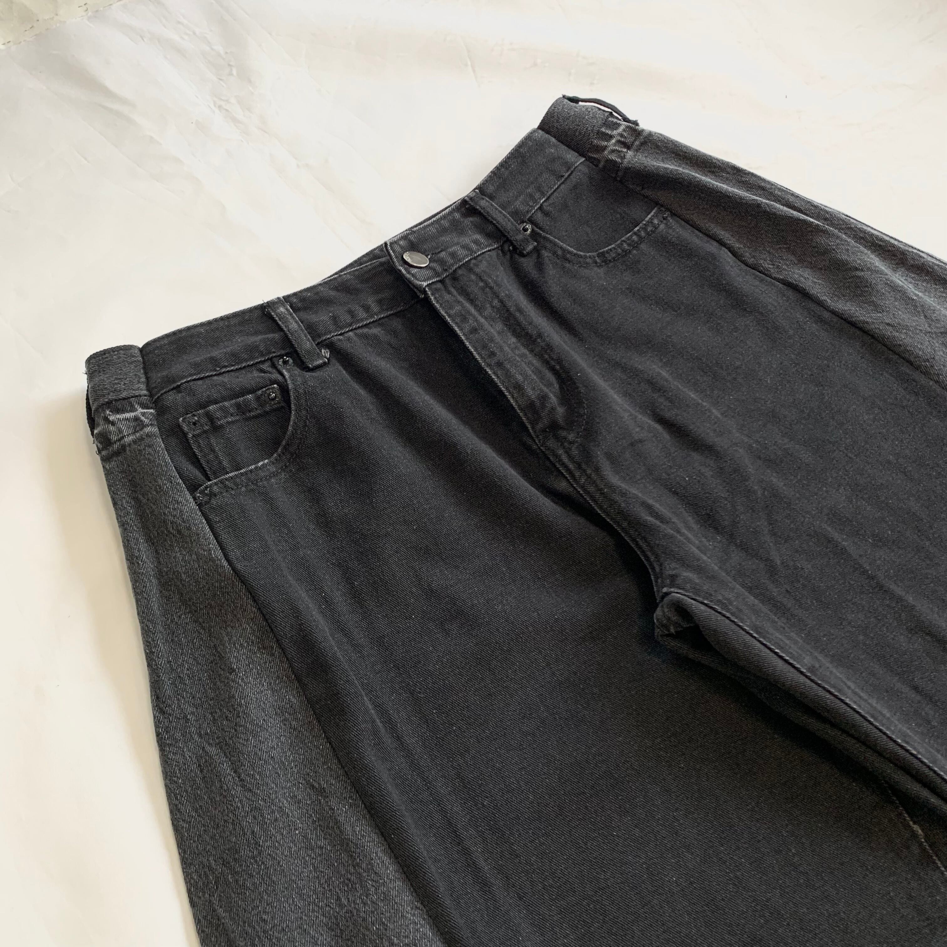 No.311【all black/wide】再構築 リメイク フレア デニム | 101NEWYORK