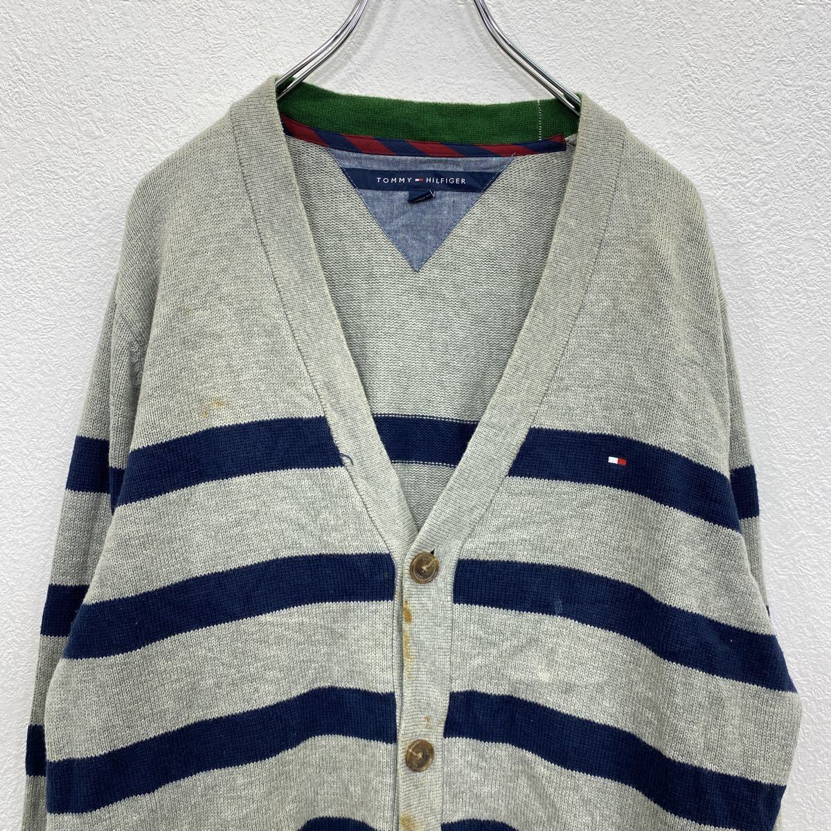 TOMMY HILFIGER ニットカーディガン L グレー トミーヒルフィガー