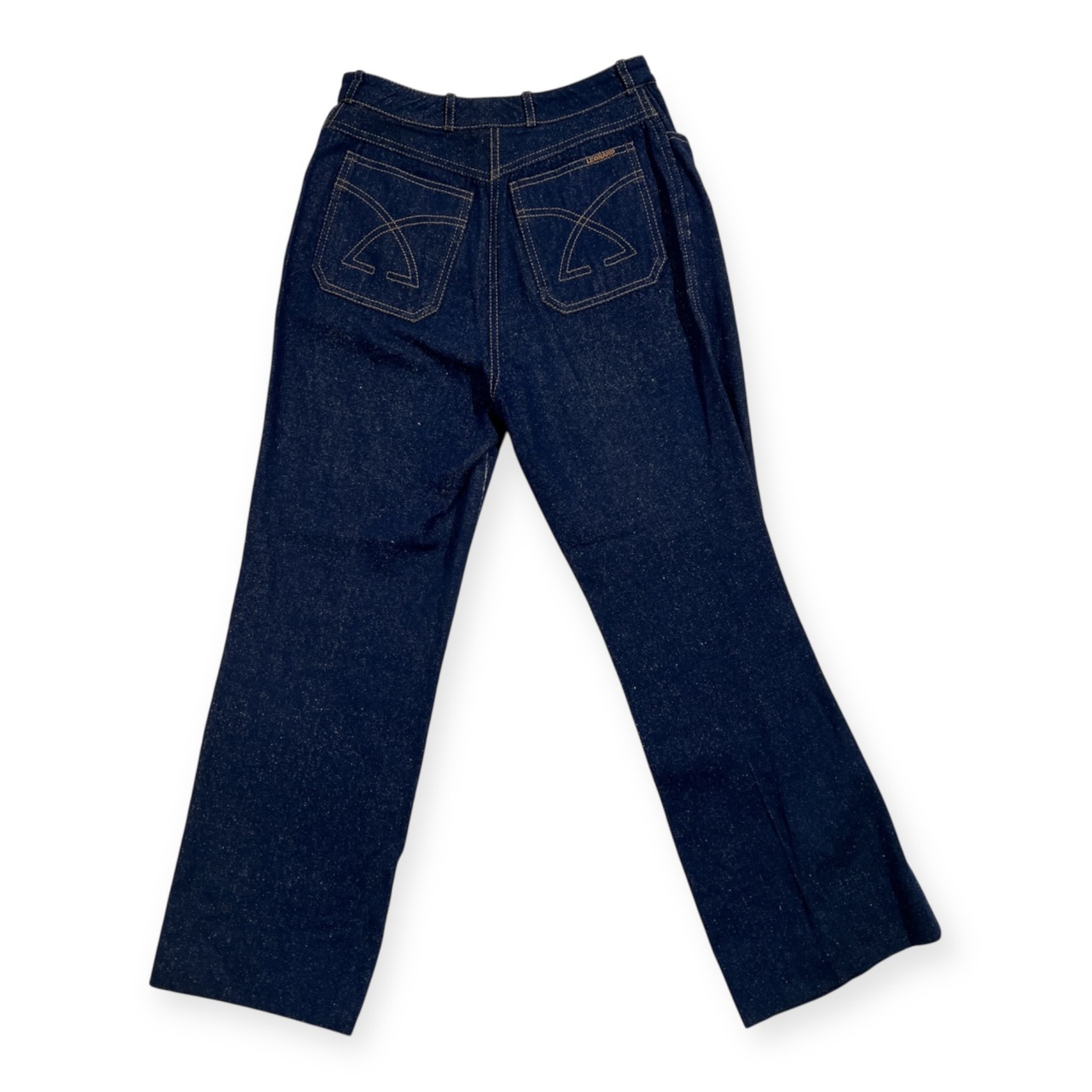 LEONARD レオナール シルク100% デニム風 カジュアル パンツ サイズ 66-92 /インディゴ ネイビー 絹