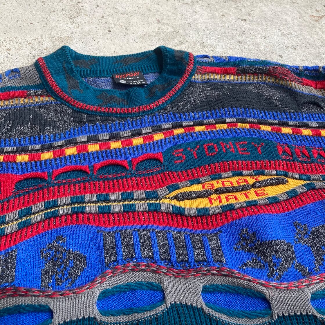 90s Australia製 HYSPORT 3Dknit sweater | Pay ID