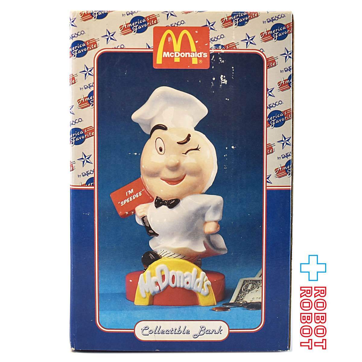 マクドナルド 初期 マスコット スピーディー 陶器 貯金箱 ヴィンテージ品 エネスコ マクドナルド スピーディー コレクティブルバンク 陶器製貯金