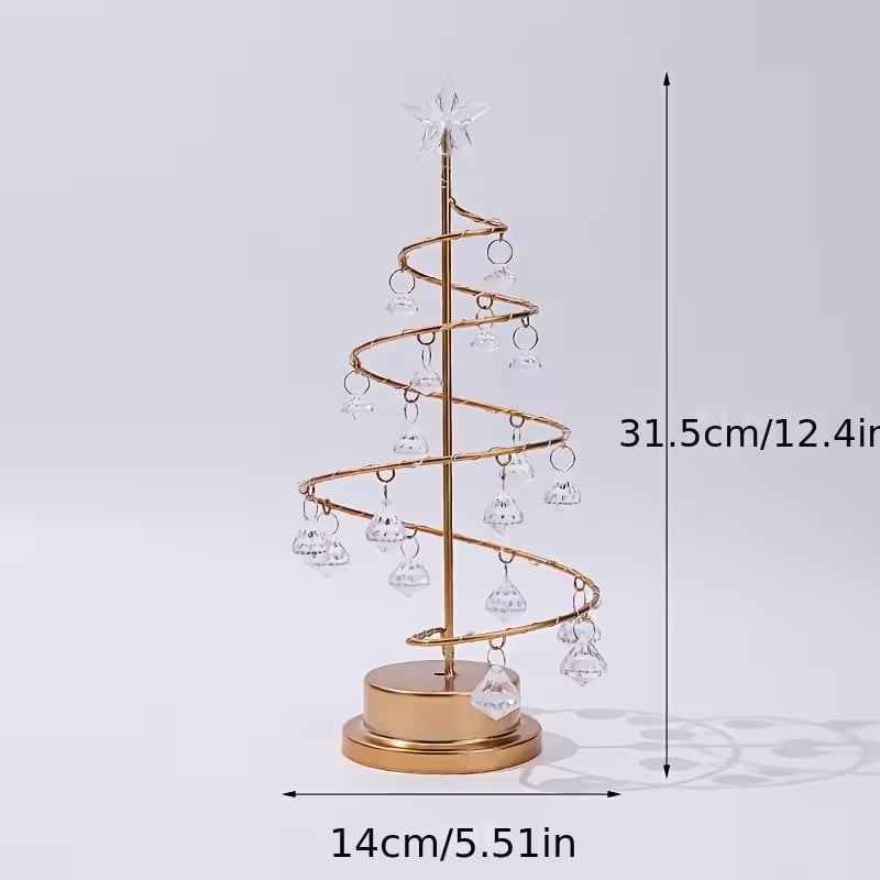 クリスマスツリーランプ 置物 オブジェ メタリック クリスタル きれい
