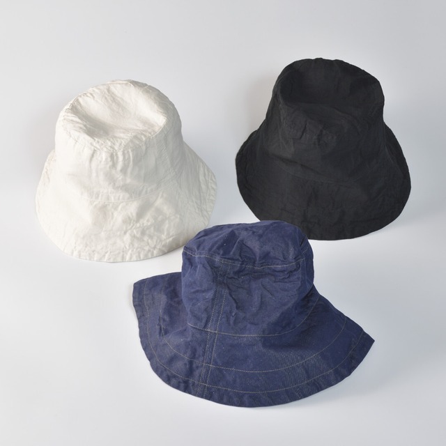prit　プリット　コットンリネンウェザーバケットハット　自由に形が作れ、折りたたんで携帯して頂ける帽子です。