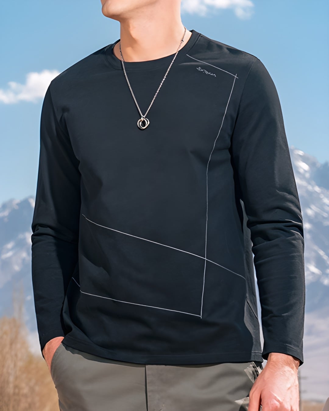 サトルデザイン ロングスリーブシャツ 4色 E0074