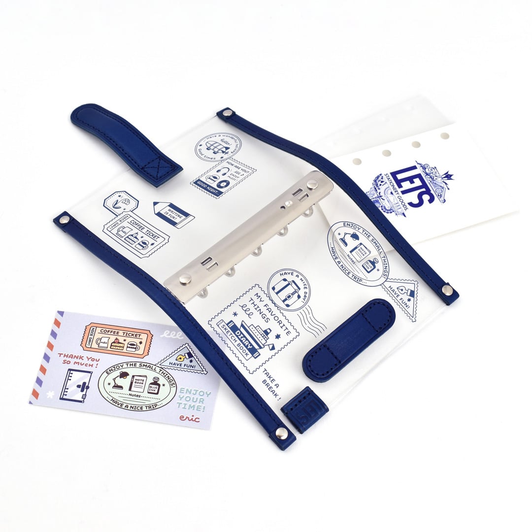 再抽選販売> eric LETSクリアシステム手帳 / M5 / ネイビー | パピア