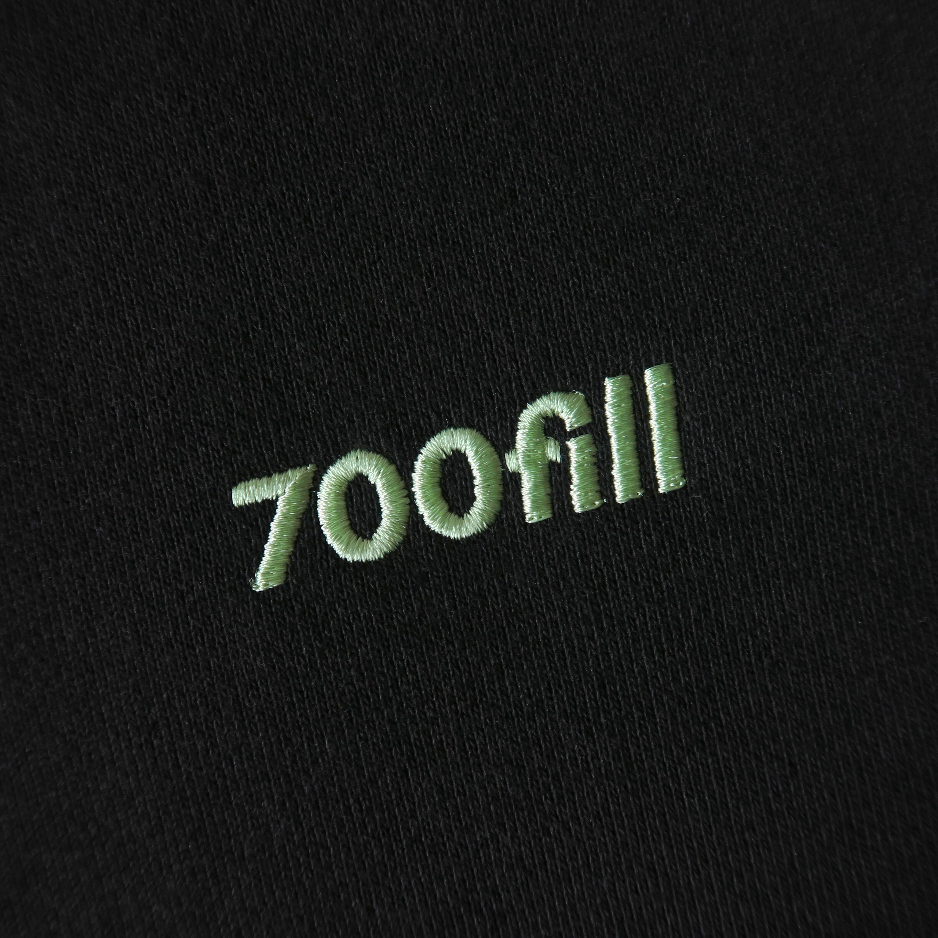 700FILL Embroidered Small Payment Logo Crewneck Sweatshirt - Black