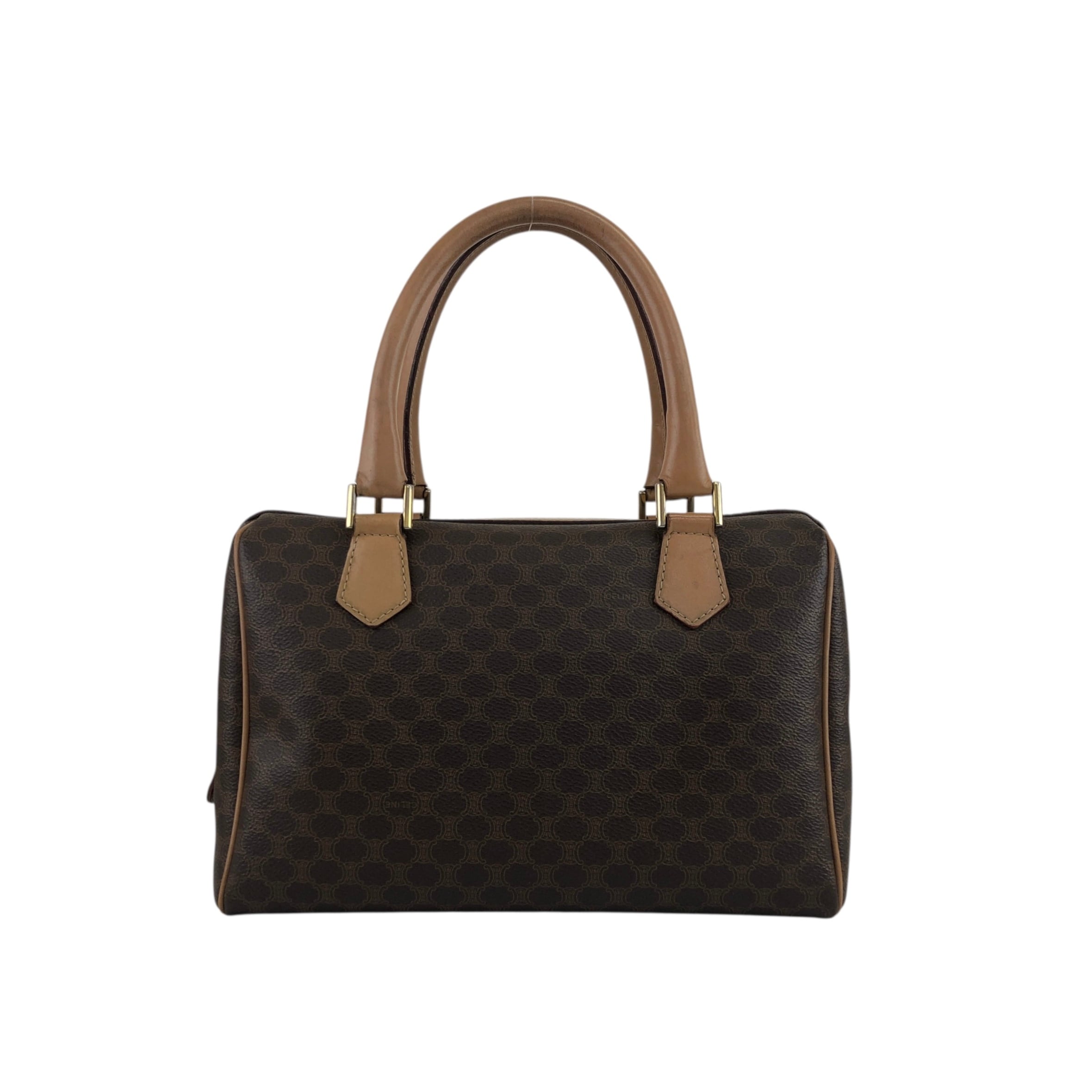 美品　セリーヌ　マカダム　ハンドバッグ　レザー　PVC　ショルダー　2way CELINE（セリーヌ） ミニボストン 2WAY ハンドバッグ ショルダーバッグ