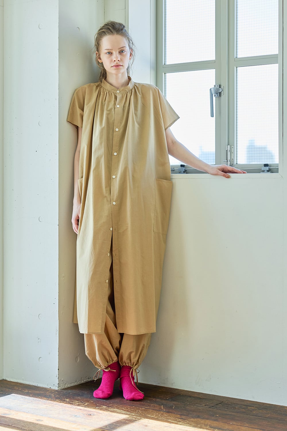 HUIS ウォッシャブルウールコットンバルーンパンツ（ブラック）【ユニ