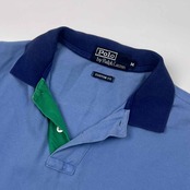 90s 00s Polo by Ralph Lauren ラルフローレン CUSTOM FIT ワンポイント 鹿の子 半袖 ポロシャツ M/水色系 メンズ オールド