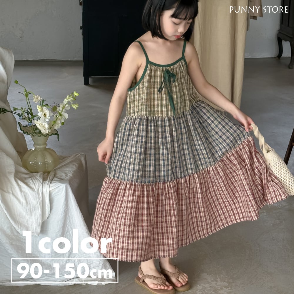 バーバリー キャミソールワンピース トップス チェック柄 キッズ  