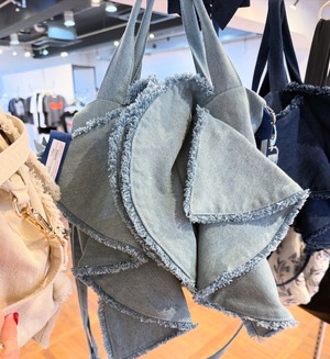 アンバサンド Ampersand denim frill tote bag