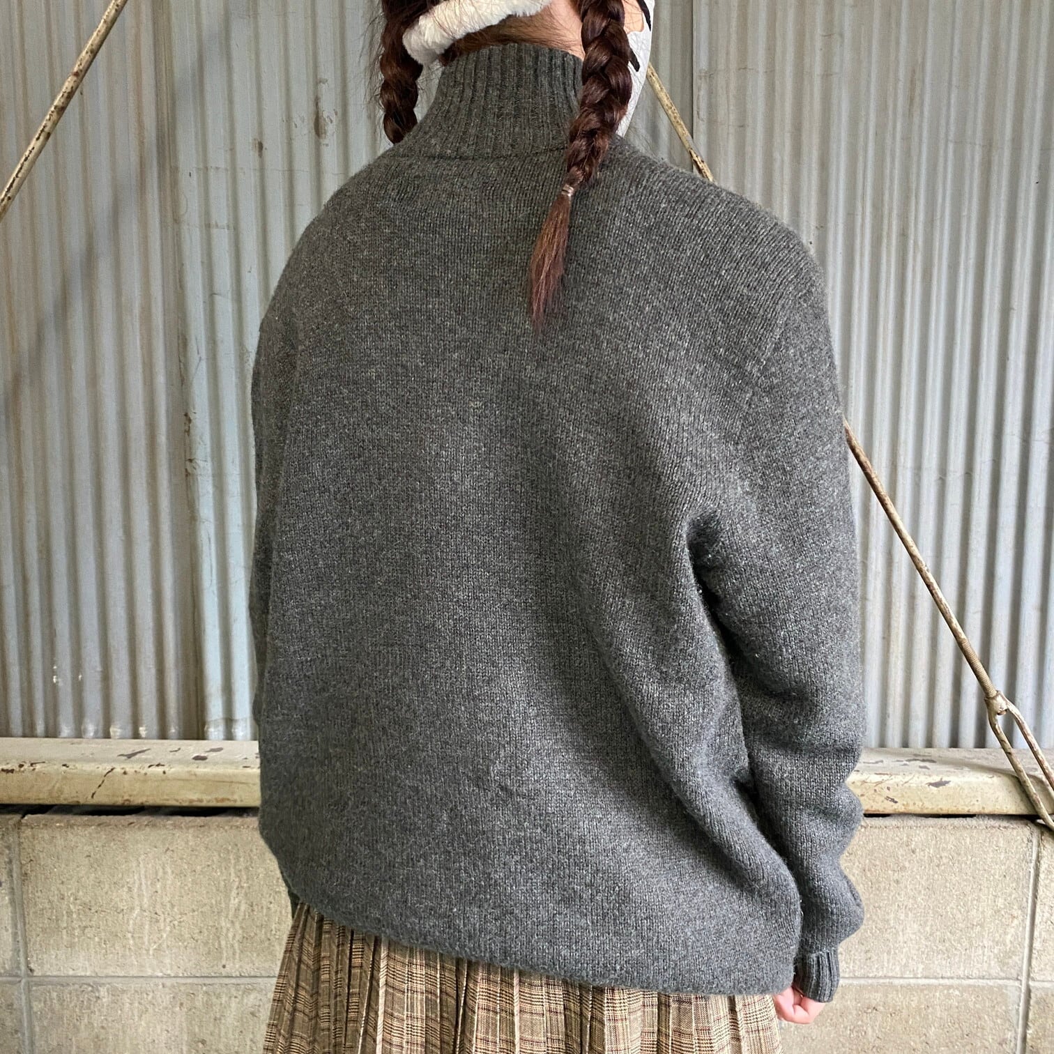 ポロバイラルフローレン ハーフジップ 無地 ラムズウール ニット