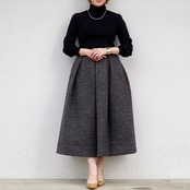 Pale Jute Tweed Skirt  BLACK