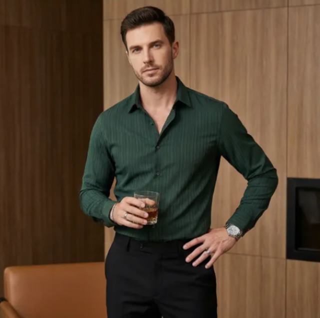 ノーブルストライプドレスシャツ（4color） M0931