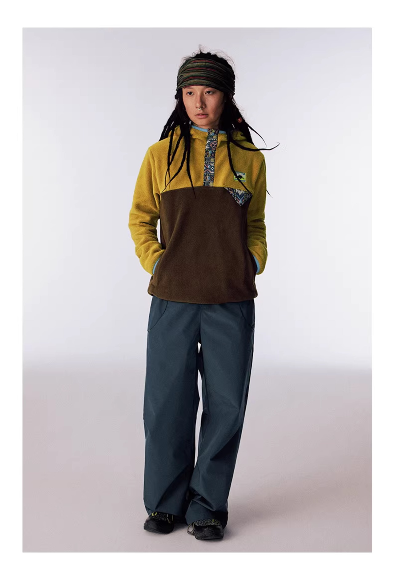 CONP Ethnic Panel Fleece Hoodie