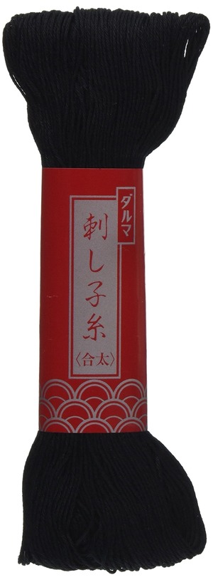 【在庫処分】ダルマ 刺し子糸 合太 100m col.20 黒 01-2111