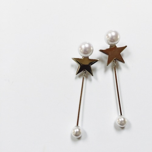 STAR with swing pearl p/e silver