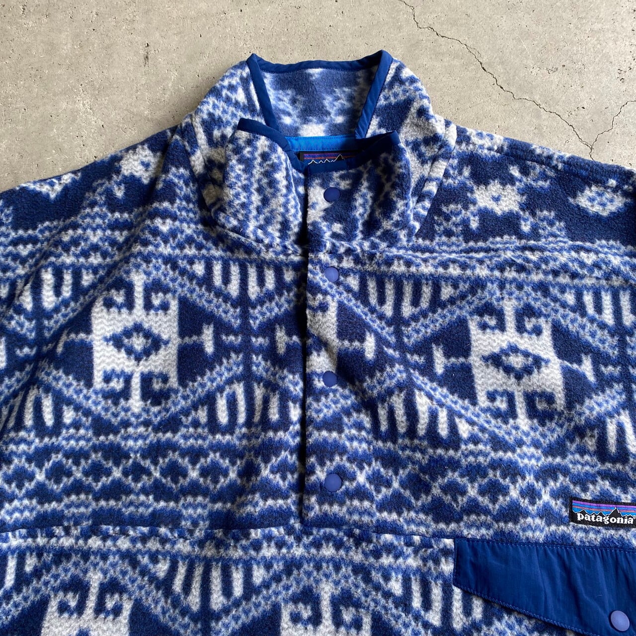 Lサイズ 総柄 90s patagonia スナップT フリース ノルディック