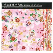 エヒメ紙工 和紙 手染友禅千代紙 華 15cm角 10枚 TZM-5015F
