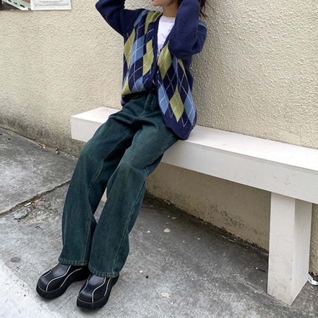 ウォームライニングデニムパンツ 2col R01322