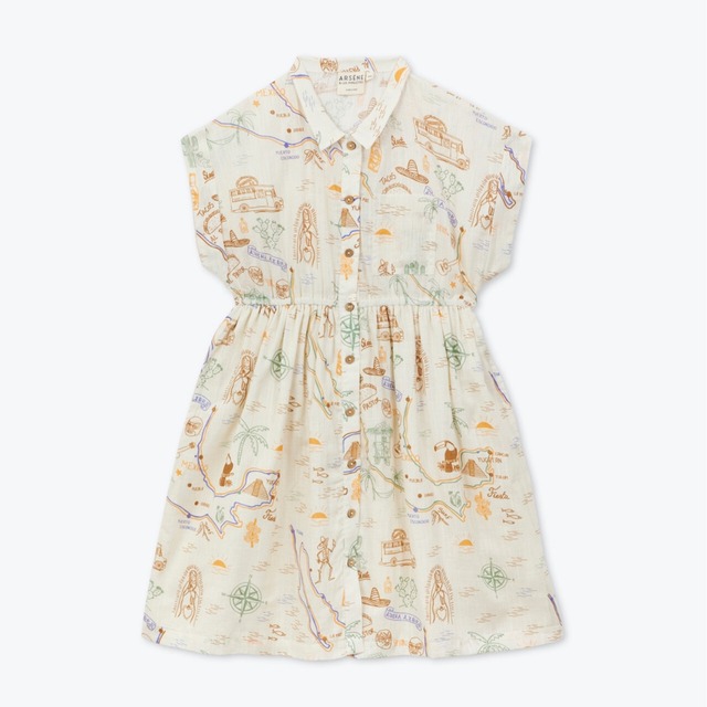 ＜ARSÈNE ET LES PIPELETTES＞Kids メキシコ シャツ ワンピース Mexico Shirt Dress